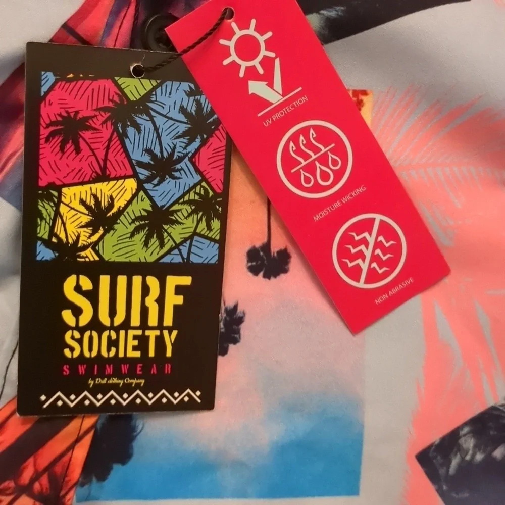 Surf society button down short sleeve shirt size small
